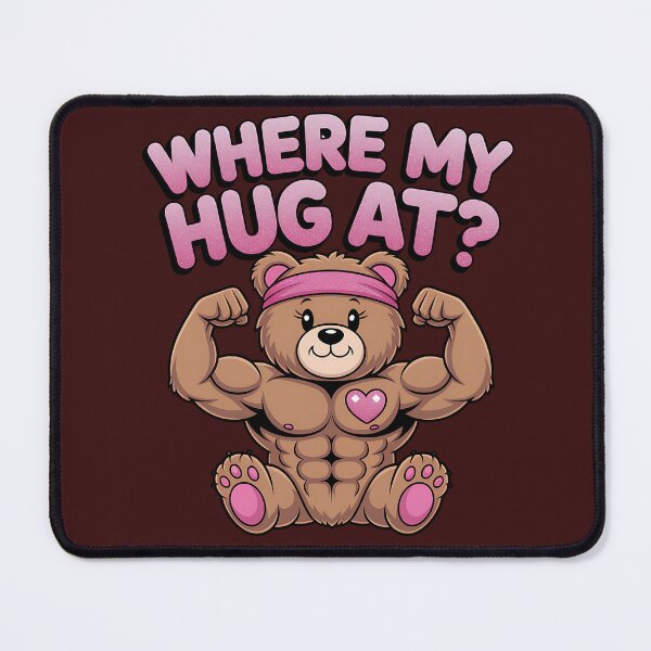 Item preview, Where My Hug At? – Buff Teddy Bear (Ravi the Ripped) designed and sold by LunaSpellStudio.