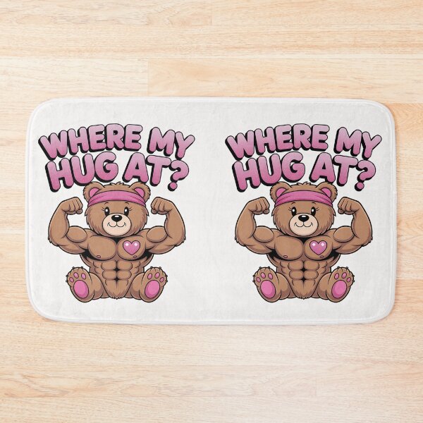 Item preview, Where My Hug At? – Buff Teddy Bear (Ravi the Ripped) designed and sold by LunaSpellStudio.
