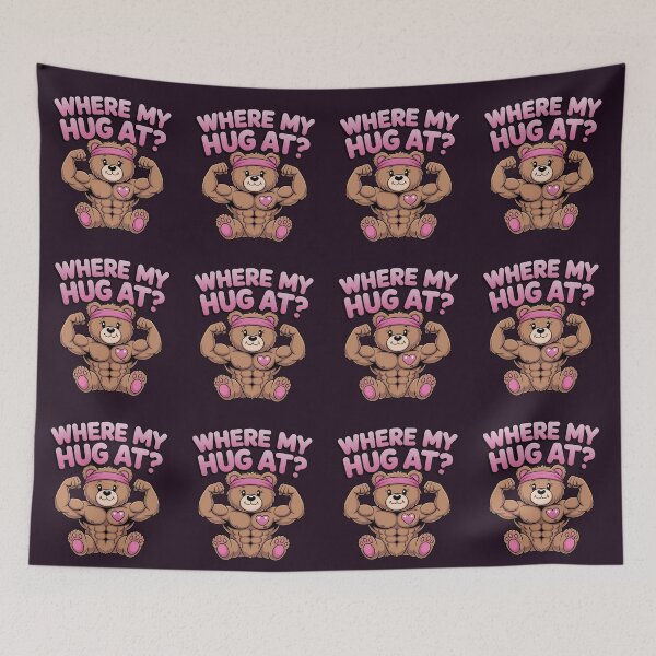 Item preview, Where My Hug At? – Buff Teddy Bear (Ravi the Ripped) designed and sold by LunaSpellStudio.