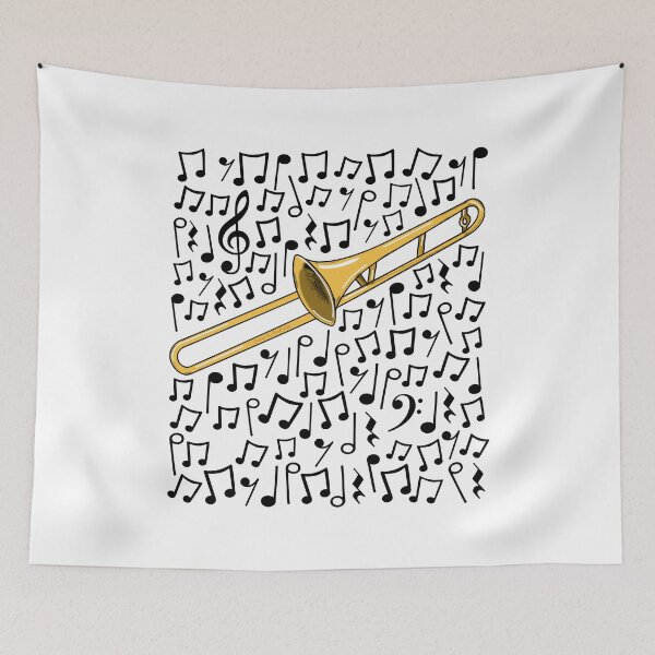 Item preview, Trombone Musical Notes Trombonist Brass Teacher Musician designed and sold by doodlerob.