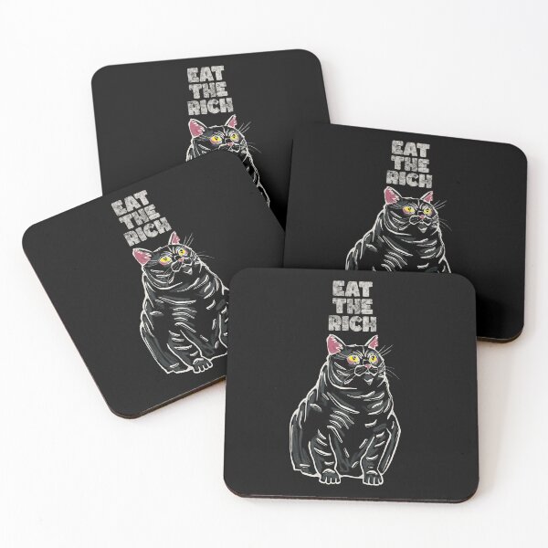 Item preview, eat the rich chonky black cat designed and sold by crestfallenmermaid.