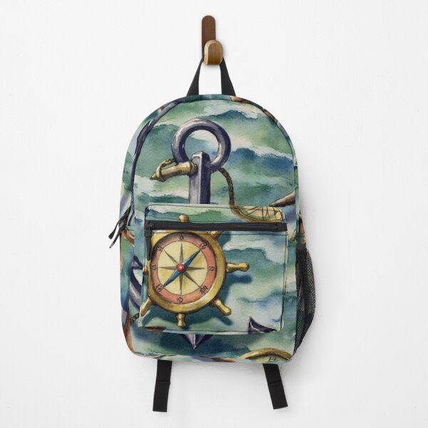Item preview, Ocean Voyage Watercolor with Anchors and Ship Wheels designed and sold by rustyroofco.
