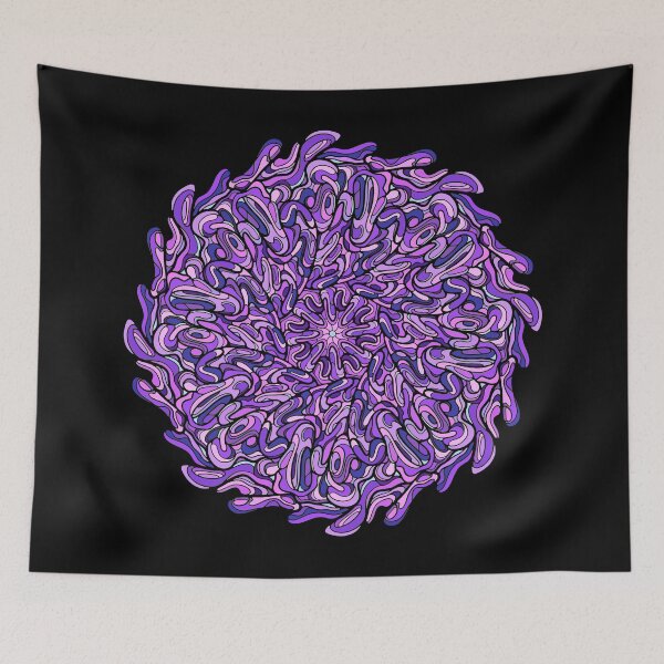 Item preview, Purple Flowing smooth liquid line mandala designed and sold by DaveDanchuk.