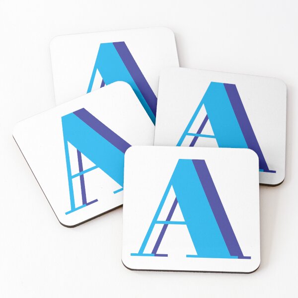 Artikelvorschau, Buchstabe A in Blau – Niedliches Alphabet-Monogramm-Design entworfen und verkauft von Artbymonika.