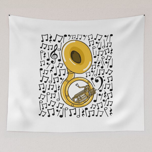 Item preview, Sousaphone Musical Notes Sousaphonist Brass Teacher Musician designed and sold by doodlerob.