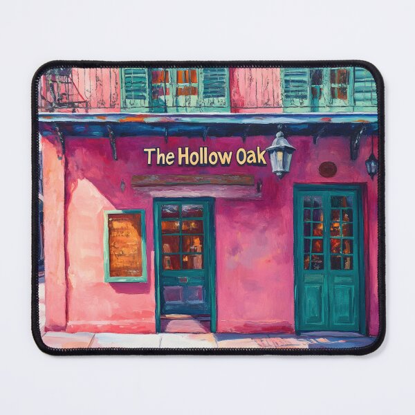 Item preview, Step Into The Hollow Oak - Sunlit New Orleans Bar with Teal Doors and Inviting Vibes designed and sold by OlfactoART Studio.