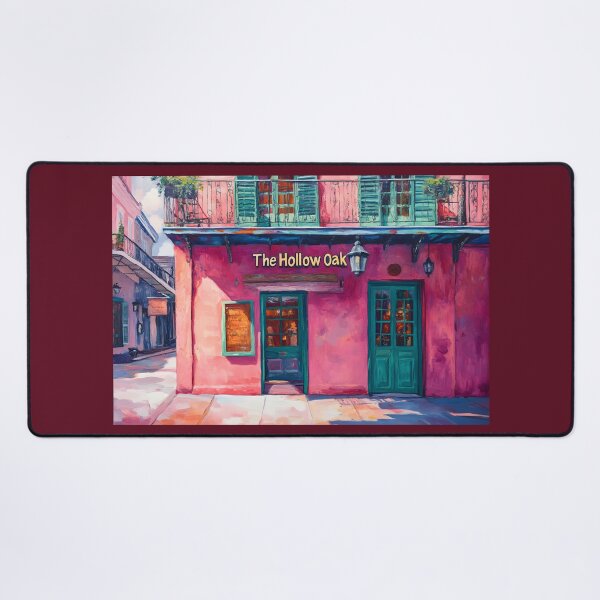 Item preview, Step Into The Hollow Oak - Sunlit New Orleans Bar with Teal Doors and Inviting Vibes designed and sold by OlfactoART Studio.