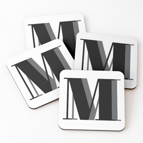 Item preview, Letter M in black – Cute Alphabet Initial Monogram Design designed and sold by Monika Howarth.