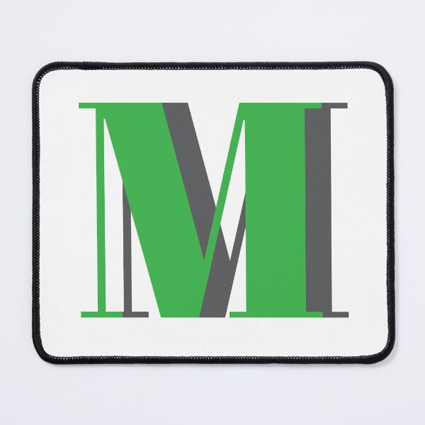 Item preview, Letter M in green – Cute Alphabet Initial Monogram Design designed and sold by Monika Howarth.