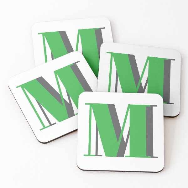 Item preview, Letter M in green – Cute Alphabet Initial Monogram Design designed and sold by Monika Howarth.