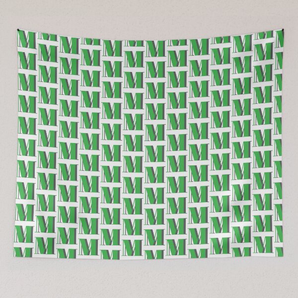 Item preview, Letter M in green – Cute Alphabet Initial Monogram Design designed and sold by Monika Howarth.