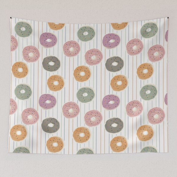 Item preview, Pastel Halloween Donuts – Cute Watercolor Dessert Pattern with Sprinkles designed and sold by lilbowwie.