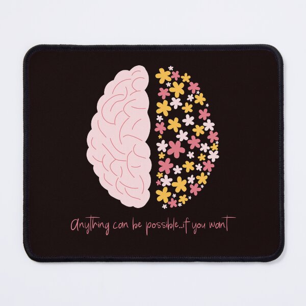 Item preview, Floral Brain Art with Motivational Quote – Anything Can Be Possible If You Want designed and sold by SmyrnaArtGalery.