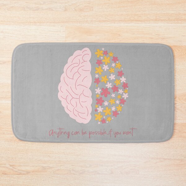 Item preview, Floral Brain Art with Motivational Quote – Anything Can Be Possible If You Want designed and sold by SmyrnaArtGalery.