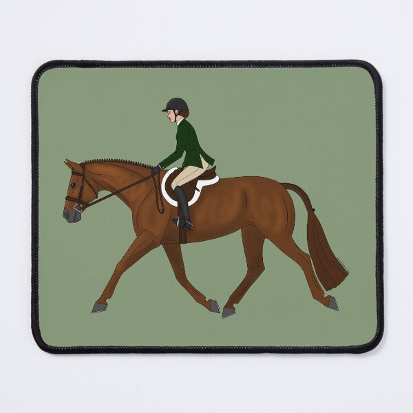 Item preview, Chestnut Hunter Under Saddle with Rider in Green Coat designed and sold by DappledMoon.