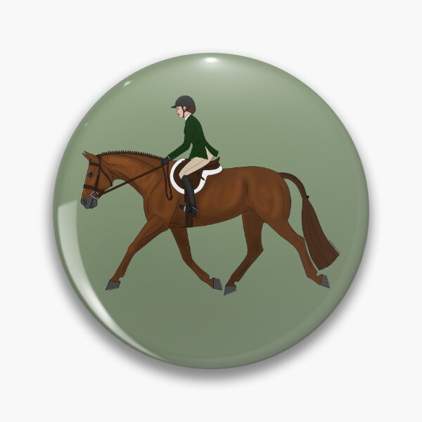 Item preview, Chestnut Hunter Under Saddle with Rider in Green Coat designed and sold by DappledMoon.