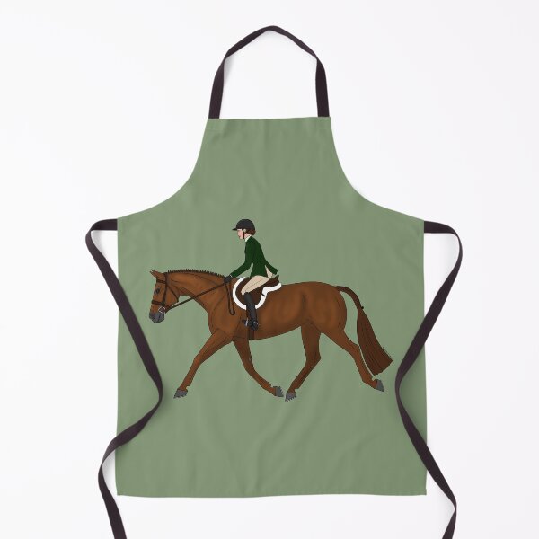 Item preview, Chestnut Hunter Under Saddle with Rider in Green Coat designed and sold by DappledMoon.