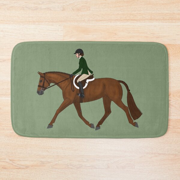 Item preview, Chestnut Hunter Under Saddle with Rider in Green Coat designed and sold by DappledMoon.