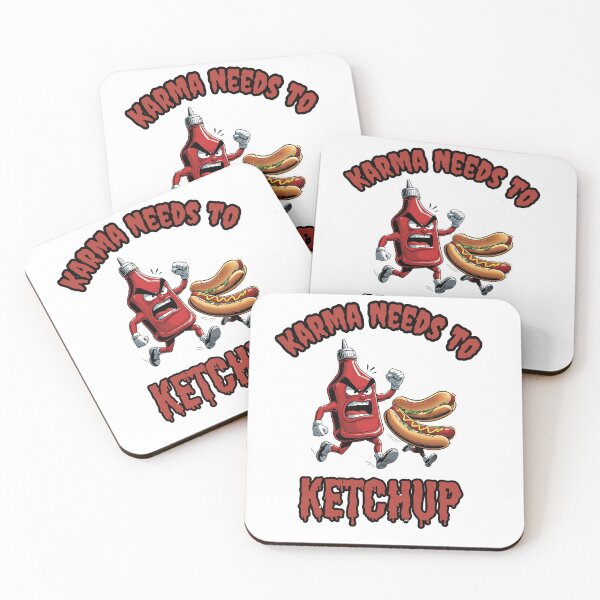 Item preview, Karma Needs to Ketchup- Food Pun Justice T-Shirt Funny Food Pun T-Shirt designed and sold by Impeccable Digital Designs.