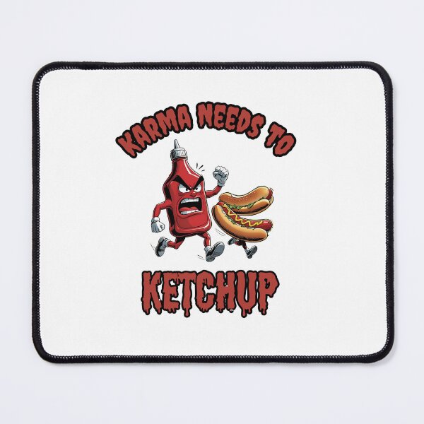 Item preview, Karma Needs to Ketchup- Food Pun Justice T-Shirt Funny Food Pun T-Shirt designed and sold by Impeccable Digital Designs.