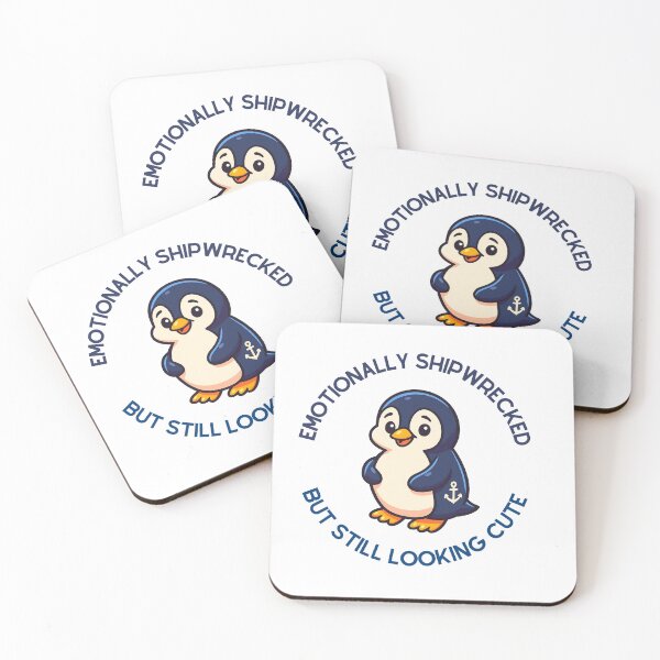 Item preview, Emotionally Shipwrecked But Still Looking Cute - Anxious Penguin designed and sold by CanSparkleArt.