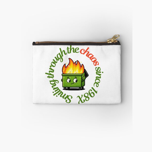 Item preview, Smiling Through the Chaos Since 198X - Dumpster Fire designed and sold by CanSparkleArt.