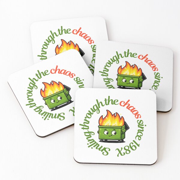 Item preview, Smiling Through the Chaos Since 198X - Dumpster Fire designed and sold by CanSparkleArt.