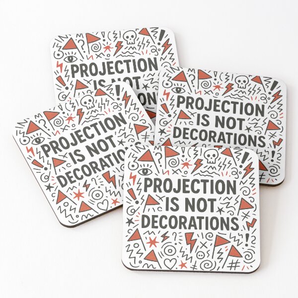 Item preview, Projection Is Not Decorations – Bold Red Flag Awareness Art designed and sold by Quiet Power Co..