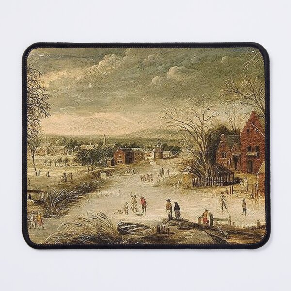 Item preview, A Village Scene in Winter with Skaters designed and sold by tomorrowsart.