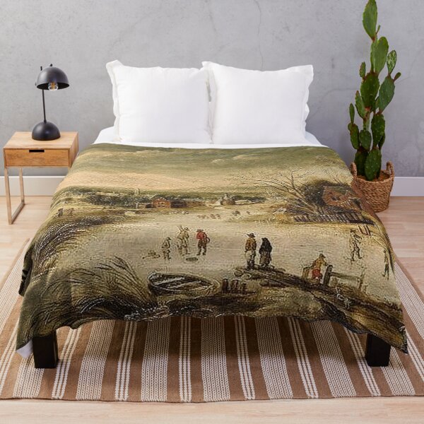 Item preview, A Village Scene in Winter with Skaters designed and sold by tomorrowsart.