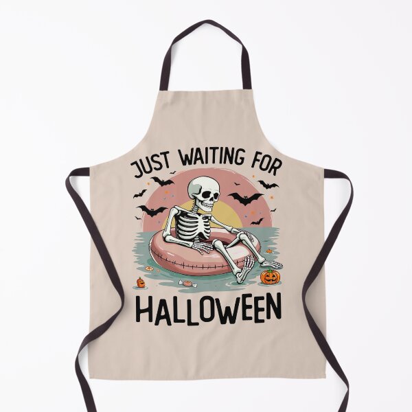 Item preview, Just Waiting For Halloween Skeleton Float Sunset Bats Pumpkins Halloween designed and sold by inkedtee.
