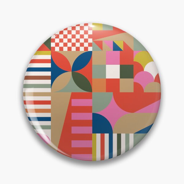Item preview, Bold Bauhaus Geometric Patchwork – Retro Modern Color Block Pattern designed and sold by Navitaloves.
