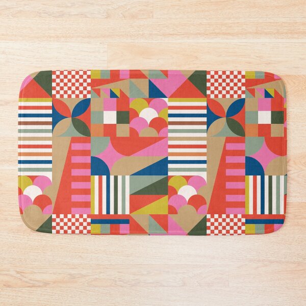 Item preview, Bold Bauhaus Geometric Patchwork – Retro Modern Color Block Pattern designed and sold by Navitaloves.