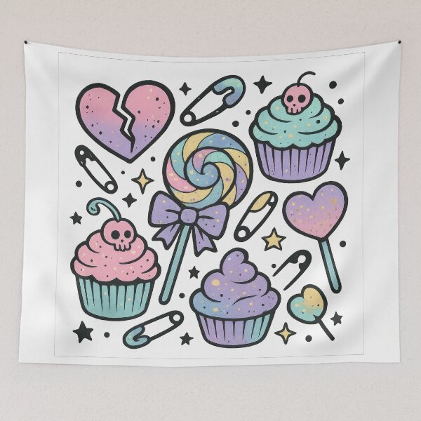 Item preview, Cute Skull Cherry Cupcake and Heart Pops designed and sold by DumbPet.
