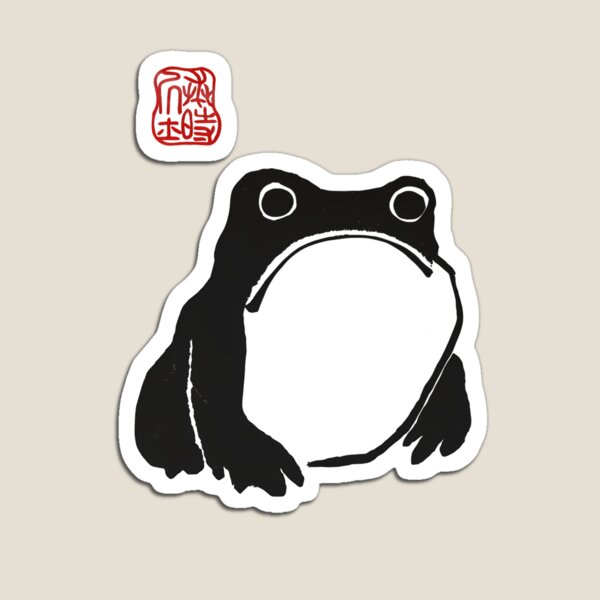 Item preview, Matsumoto Hoji Woodblock Print Grumpy Frog Toad designed and sold by NotMukDuk.