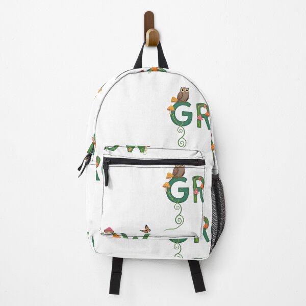 Item preview, Whimsical 'GROW' Illustration with Owl, Mushrooms, and Butterflies designed and sold by Ruben S.