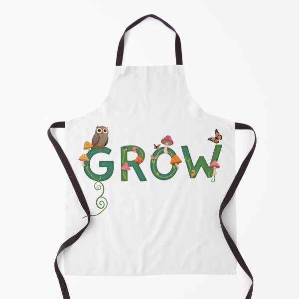 Item preview, Whimsical 'GROW' Illustration with Owl, Mushrooms, and Butterflies designed and sold by Ruben S.