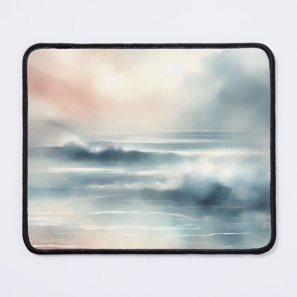 Item preview, Misty Watercolor Ocean Print – Coastal Wall Art designed and sold by JokesterTV777.