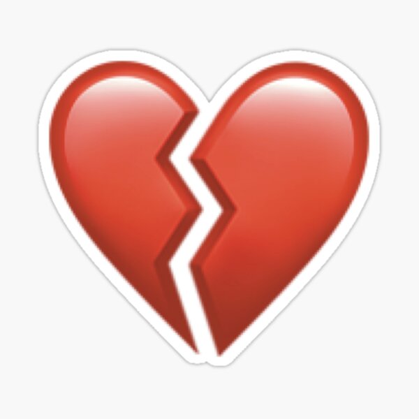 Broken Heart Minimalist Art - Heart Emoji - Romantic Aesthetic Design - Joshua & Jessica Sticker