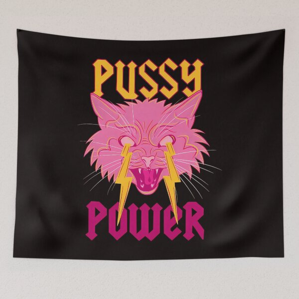 Item preview, Pussy Power Funny Cat designed and sold by 2sauki.