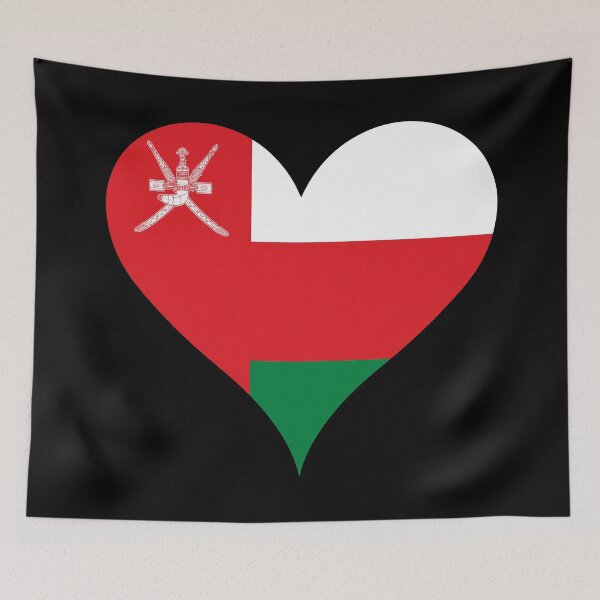 Item preview, Oman Heart Flag - Omani Pride & Love designed and sold by NTGUILTY.