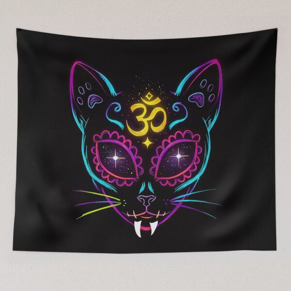Item preview, Sugar Skull Kitty - Alien 1 designed and sold by brainyideasai.