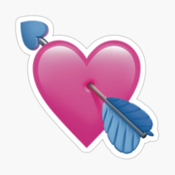 Minimalist Cupid Heart Art - Cupid pink emoji - Romantic Aesthetic Design - Joshua & Jessica Sticker