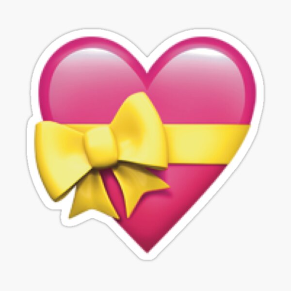 Gift Minimalist Heart Emoji Art - Gift Heart - Romantic Aesthetic Design - Joshua & Jessica Sticker