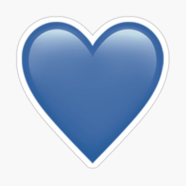 Blue Minimalist Heart Emoji Art - Blue Heart - Romantic Aesthetic Design - Joshua & Jessica Sticker