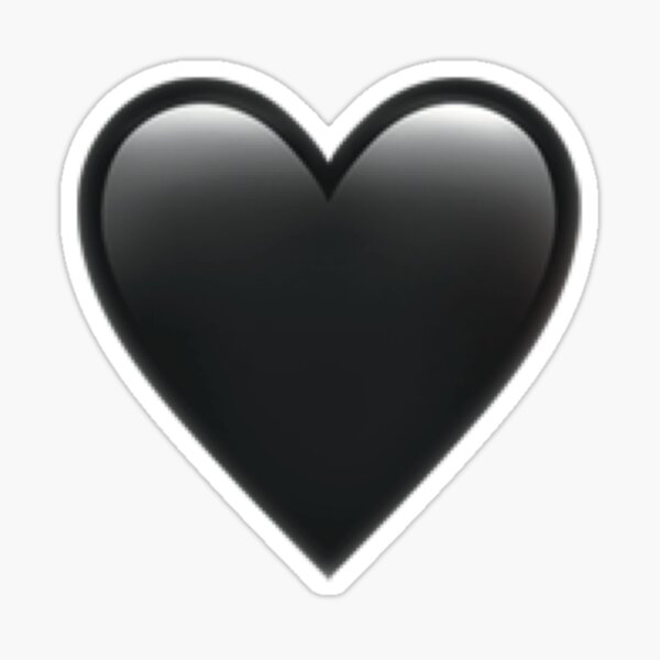 Minimalist Black Heart Emoji Art - Black Heart - Romantic Aesthetic Design - Joshua & Jessica Sticker