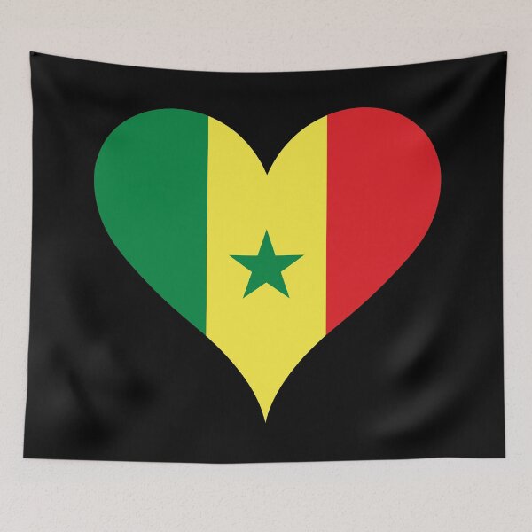 Item preview, Senegal Heart Flag - Senegalese Pride & Love designed and sold by NTGUILTY.