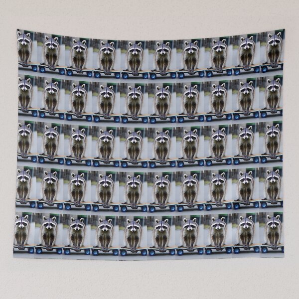 Item preview, cute raccoon riding a skateboard, designed and sold by promptjunkiedesigns.