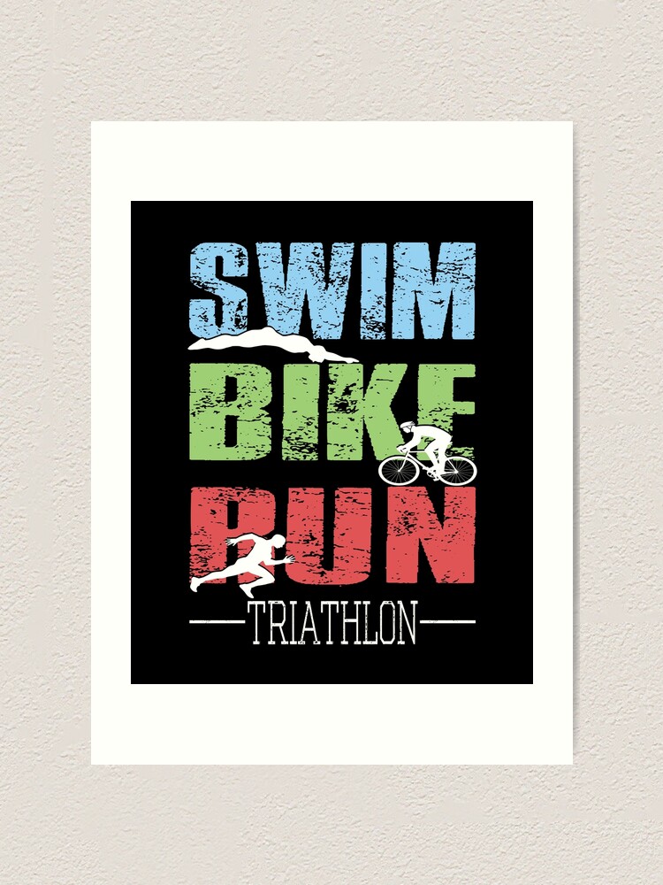Swim, Bike, Run Triathlon Art Print
