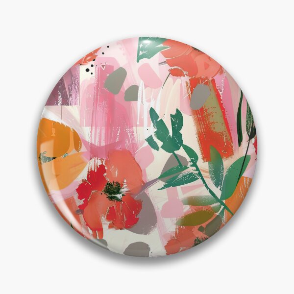 Item preview, Impressionist Floral Abstract In Papaya Orange And Red  designed and sold by DEC02.